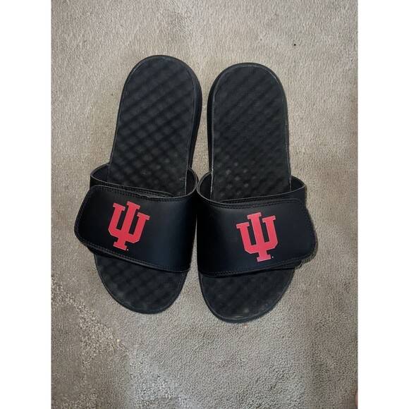 Indiana Hoosiers Men’s Size 12  Red White Black Flip Flops Slides Sandles - Picture 2 of 5